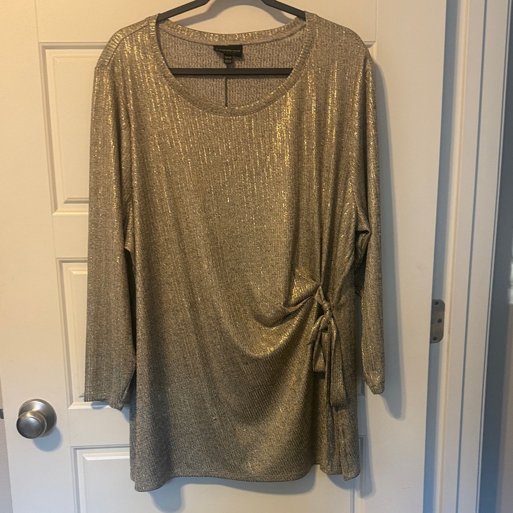 Lane Bryant Metallic Gold Blouse